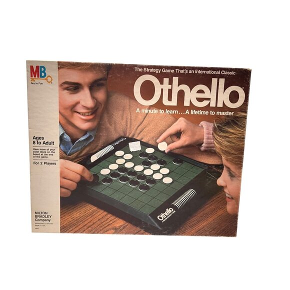 Vintage 1986 Milton Bradley Othello Board Game Strategy Classic Complete - Picture 1 of 5